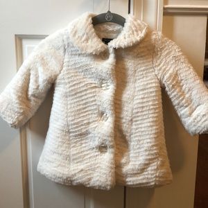 Calvin Klein Jeans winter white faux fur coat 2t